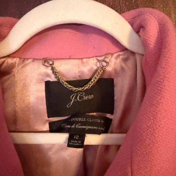 J Crew Lady Day Double Cloth Wool Blend Trench Coat Pink Size 12 - Picture 2 of 3